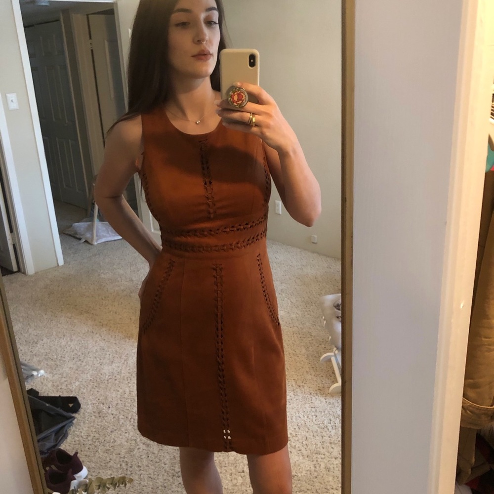 NWOT light brown suede sleeveless dress